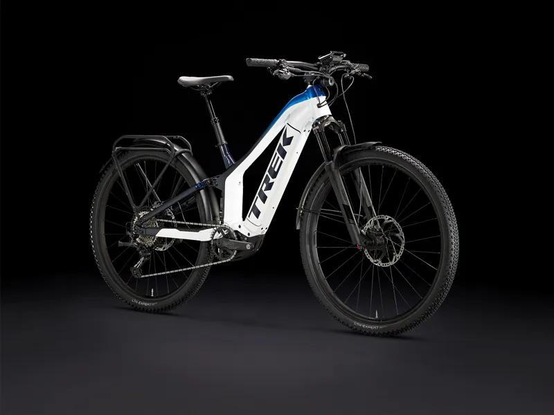 TREK Powerfly FS 9 EQ 625Wh Gen 2 in White and Blue